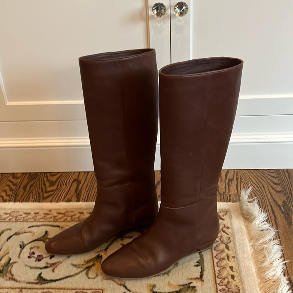 Loeffler Randall brown leather boots